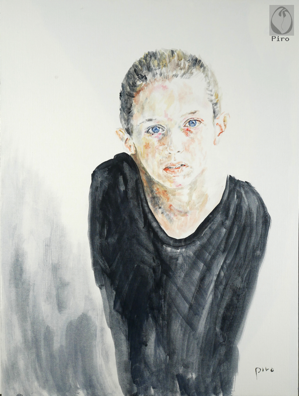 oil on paper - olio su carta di Piro